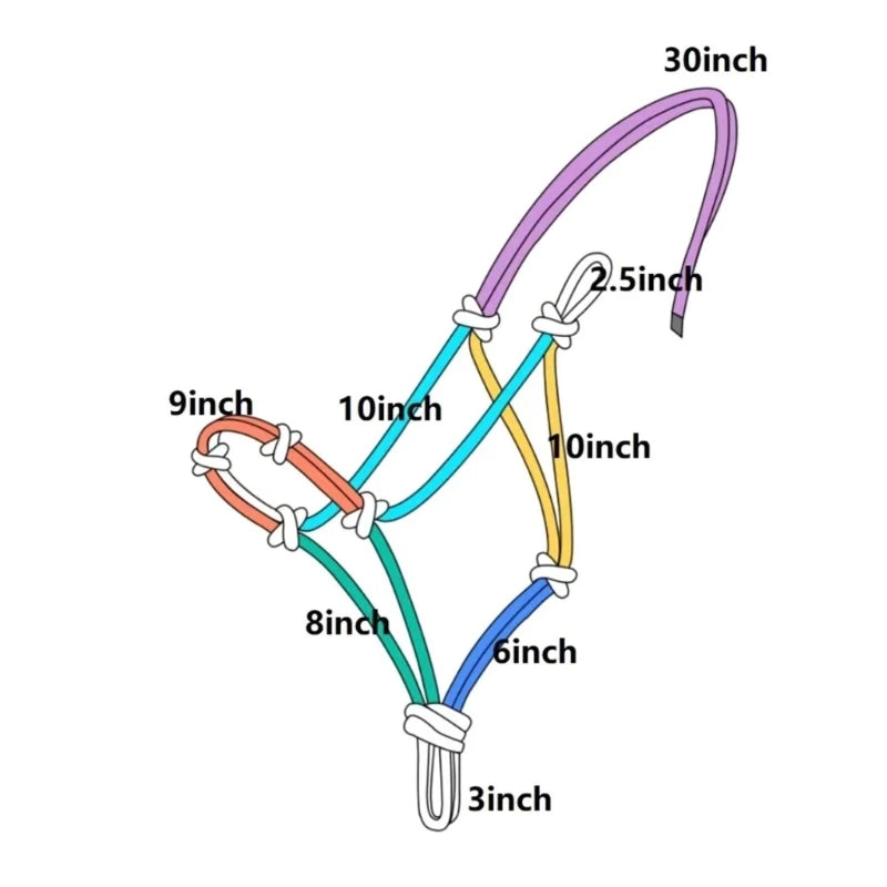 Adjustable Horse Rope Halter Durable Webbing Training Headstall