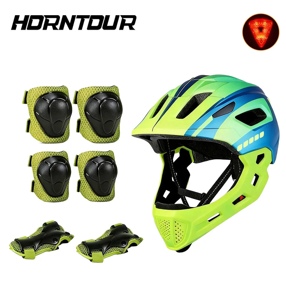 Horntour Kids Full Face Bike Helmet Removable Breathable Cycling Protection