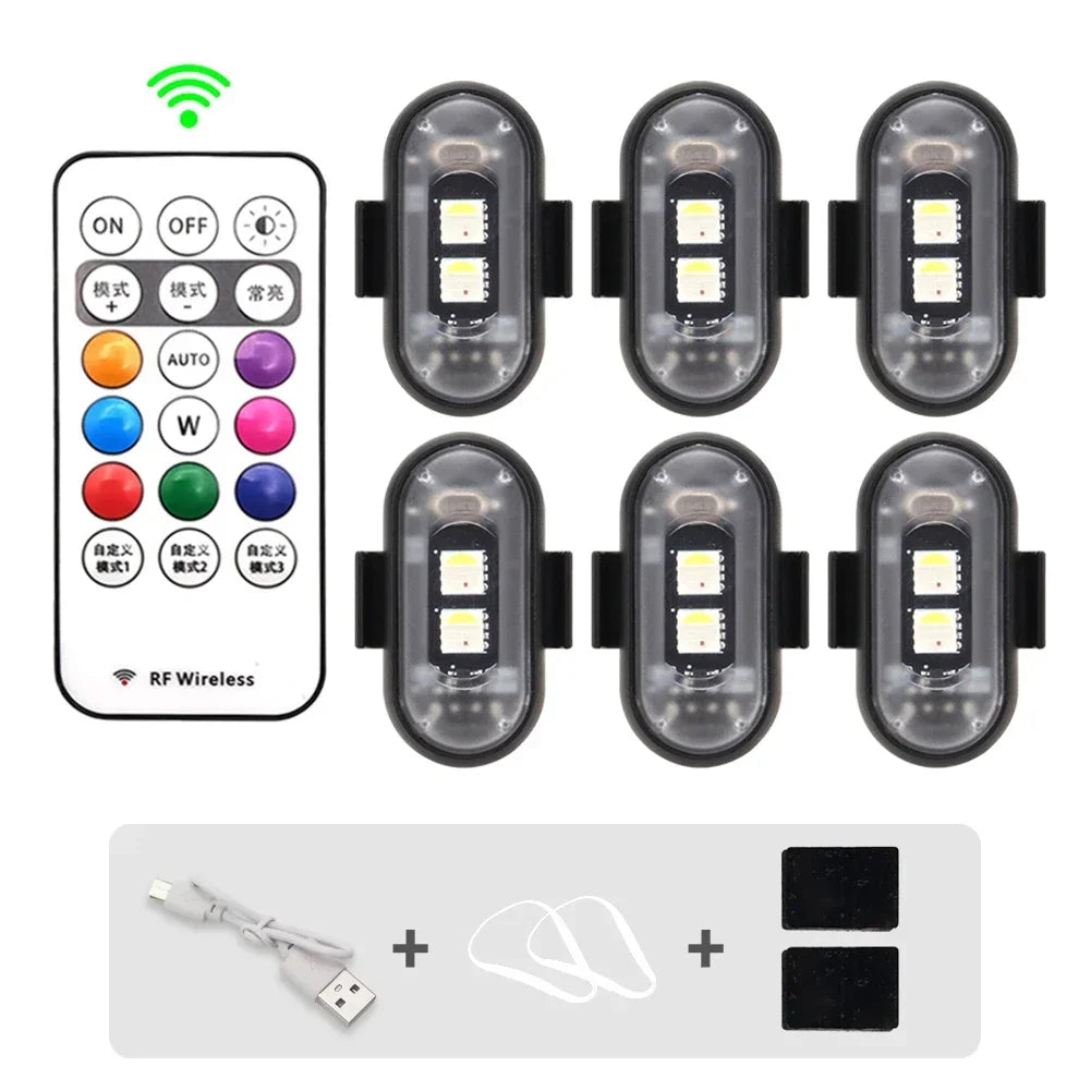 Wireless LED Strobe Warning Lights for Scooters Bikes and Aircraft