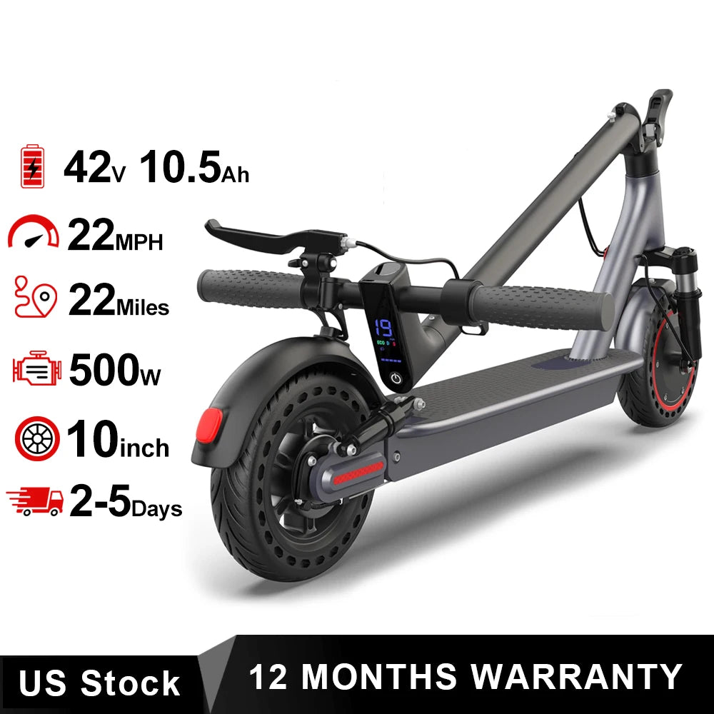 AOVOPRO 500W Adult Electric Scooter With Long Range Dual Brakes