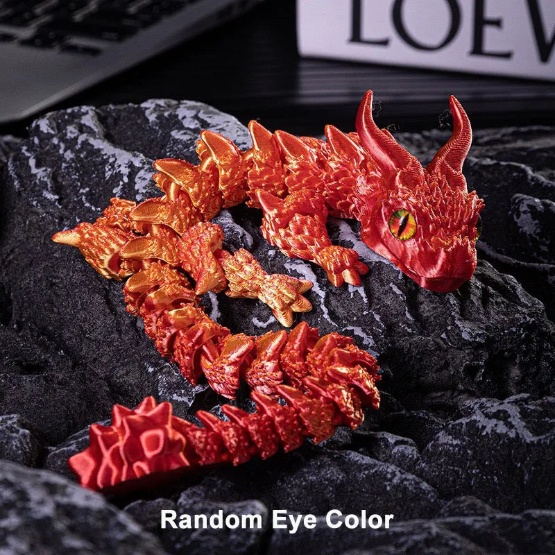 3D Printed Magic Dragon Movable Joint Fidget Toy Rotatable Articulated Office Desktop Ornament Adults Kid Toy Crafts Gift