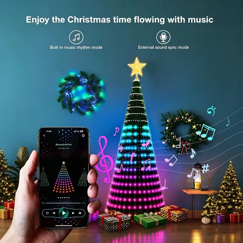 USB Bluetooth App Controlled Christmas String Lights With Remote Control