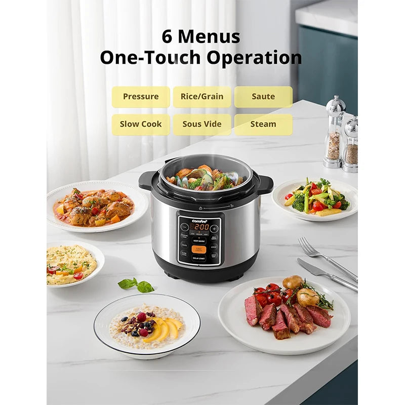 COMFEE Six In One Electric Pressure Cooker And Rice Cooker