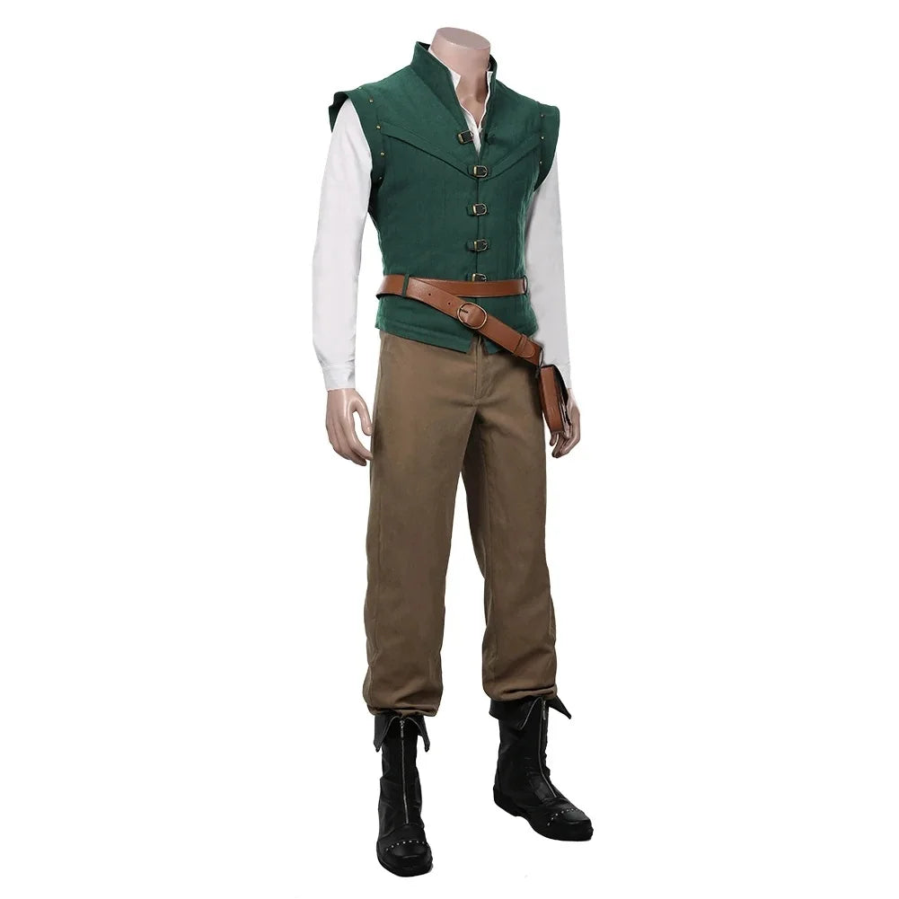 Flynn Rider Tangled Cosplay Costume Set With Vest And Pants