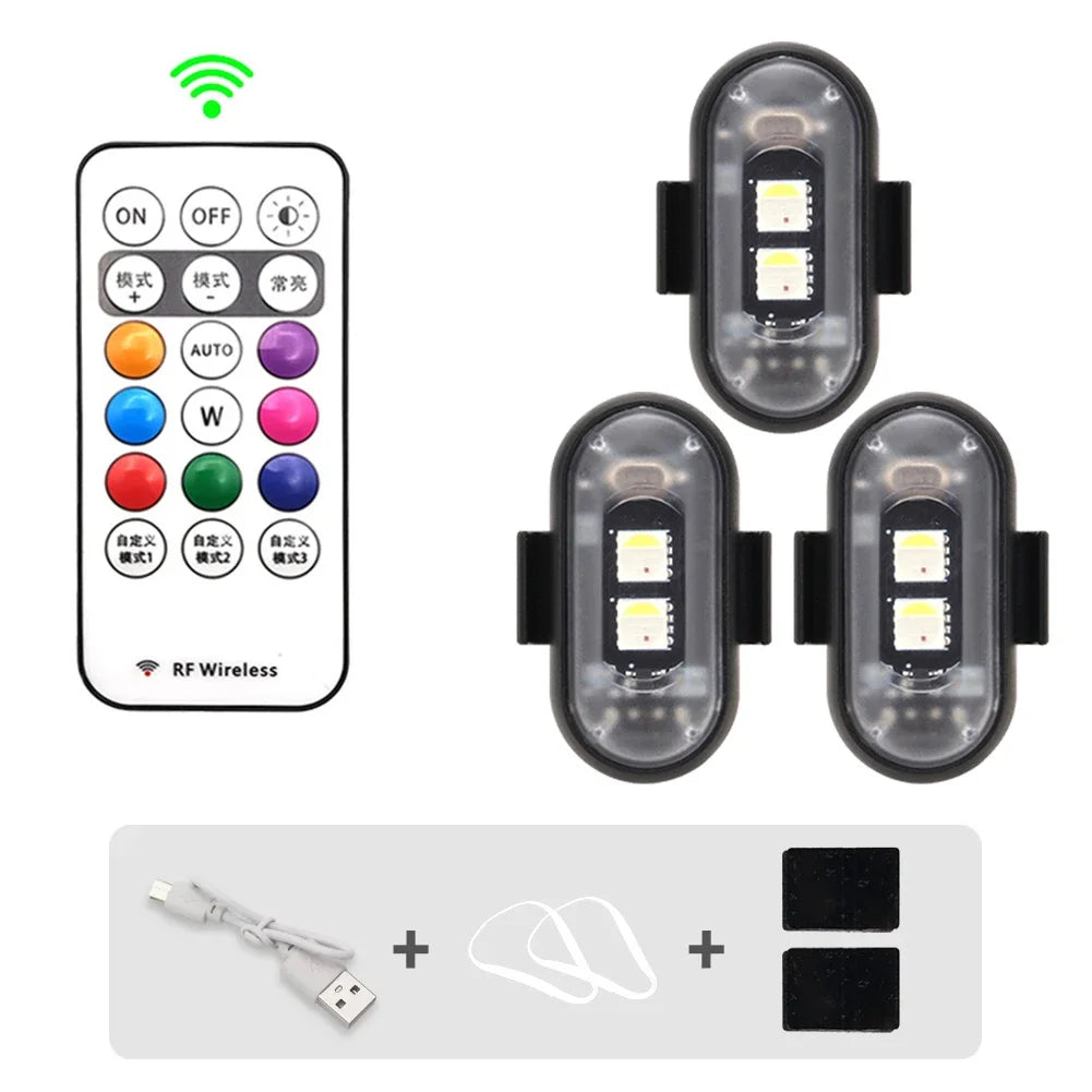 Wireless LED Strobe Warning Lights for Scooters Bikes and Aircraft