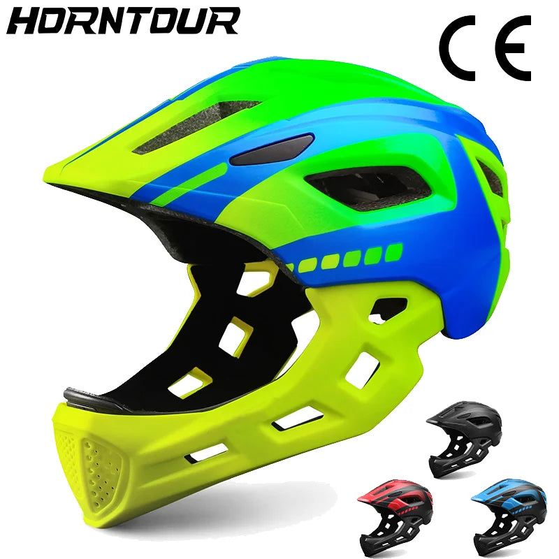 Horntour Kids Full Face Bike Helmet Removable Breathable Cycling Protection