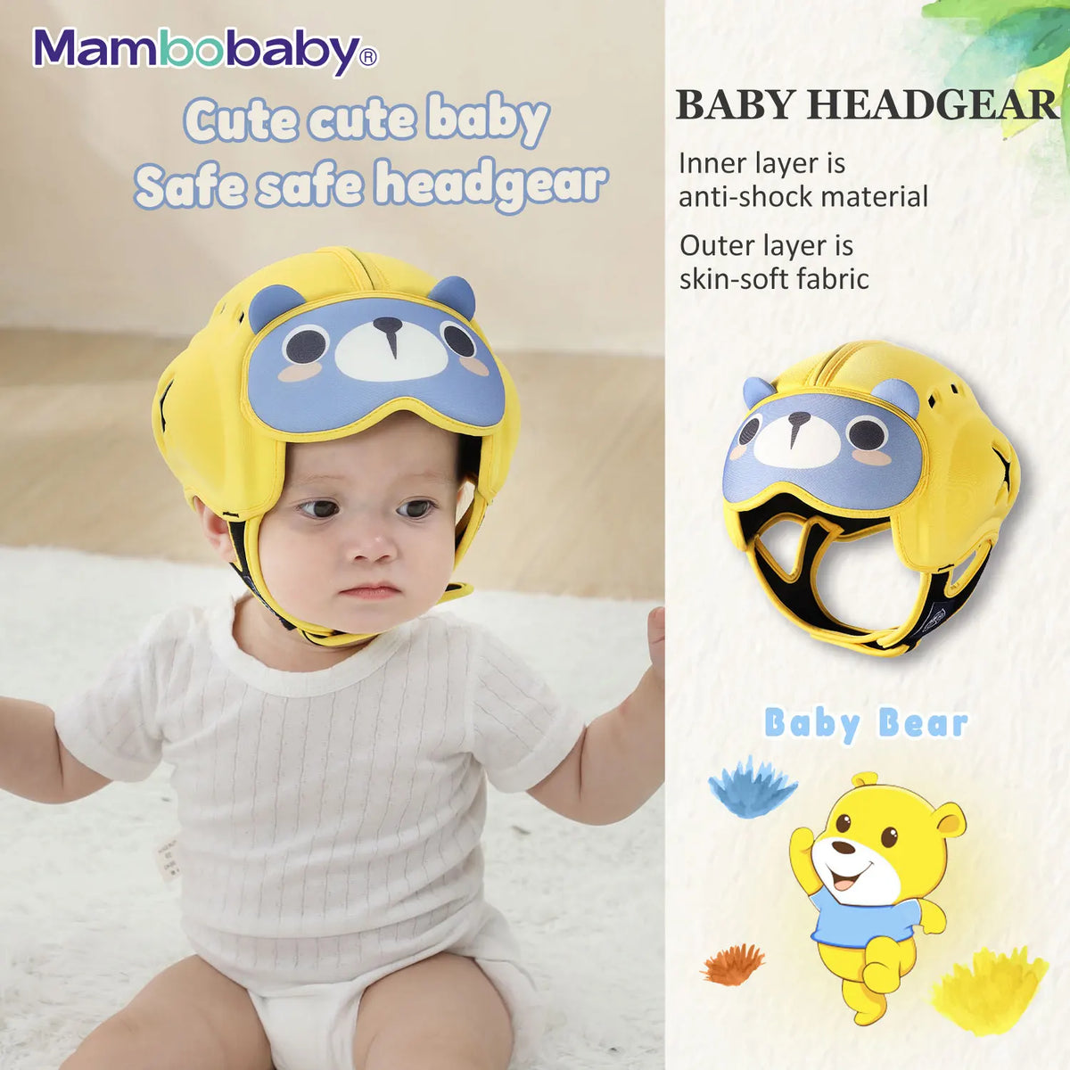 Mambobaby Safe Anti-Shock Baby Helmet For Infants And Toddlers
