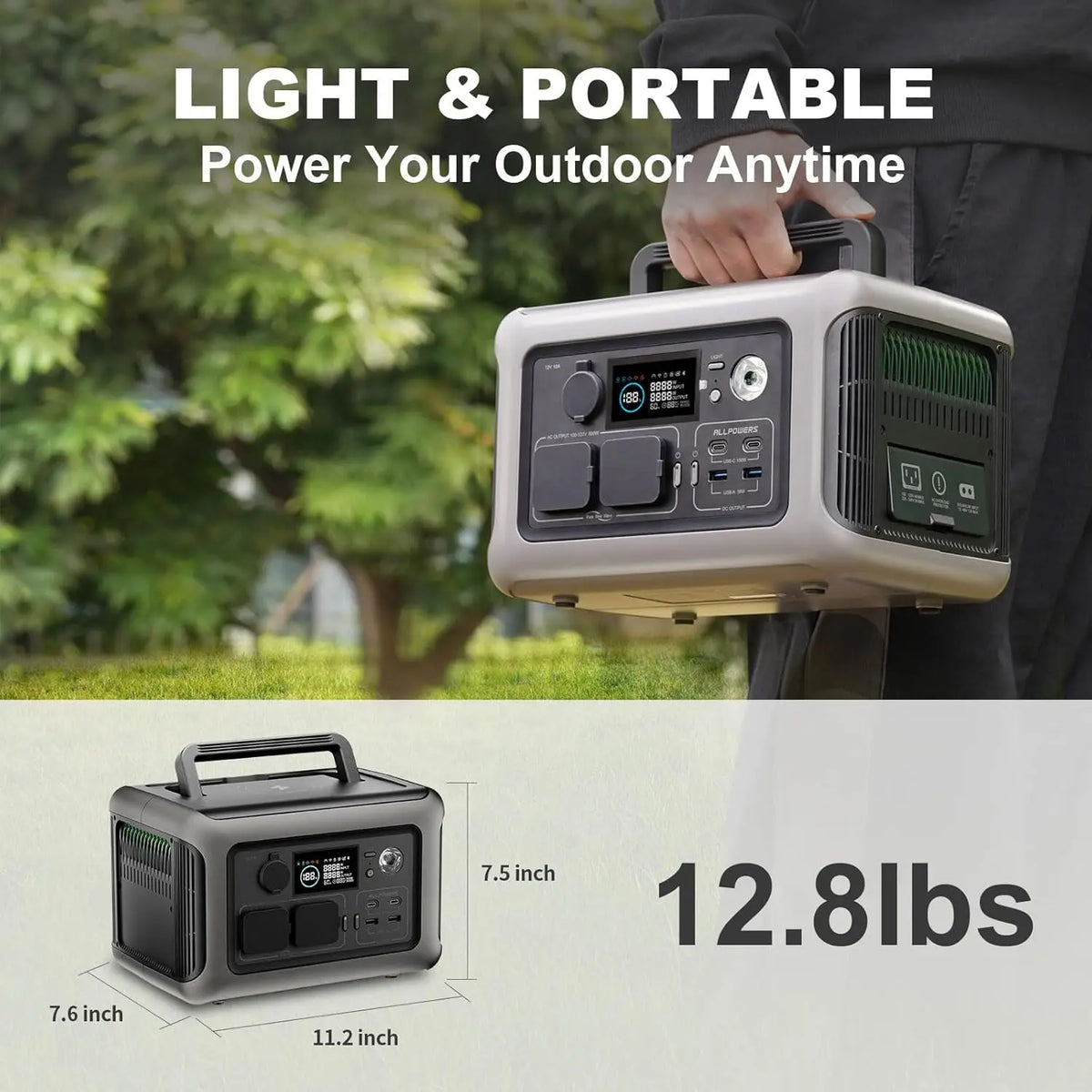 ALLPOWERS R600 Portable Power Station With LiFePO4 Battery