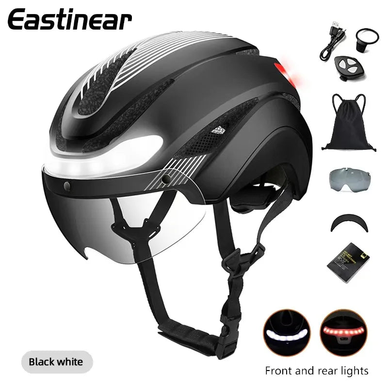 Eastinear LED Bicycle Helmet With Integrated Light For Road Cycling
