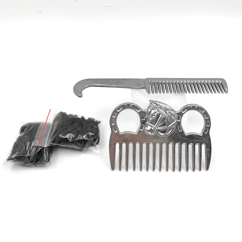 Horse Mane Grooming And Braiding Kit With Reusable Hair Ties
