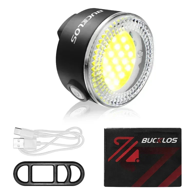 BUCKLOS Rechargeable COB LED Front And Rear Bicycle Light Set