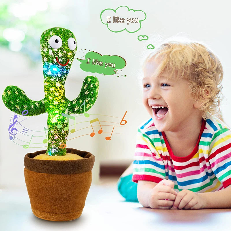 ASWJ Dancing Cactus Talking Plush Toy With Voice Repeat and Music