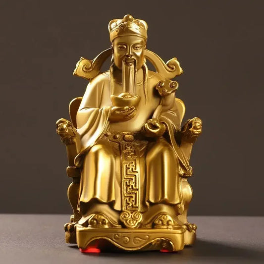 Feng Shui Copper God Of Wealth Statue Home Office Decor