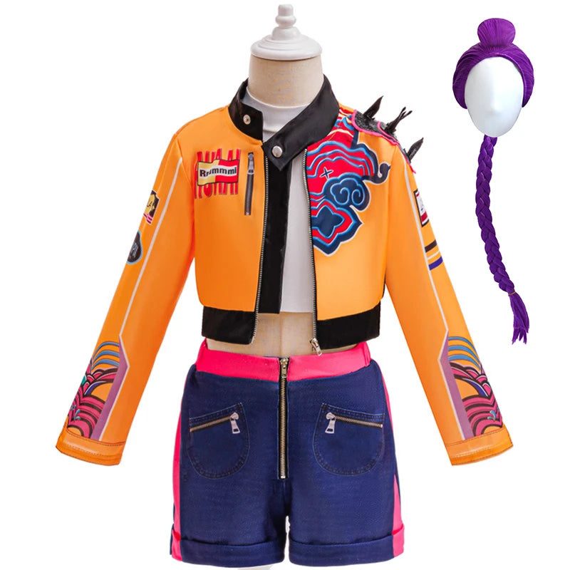 Girls Street Style Cosplay Outfit Kit With Jacket And Shorts