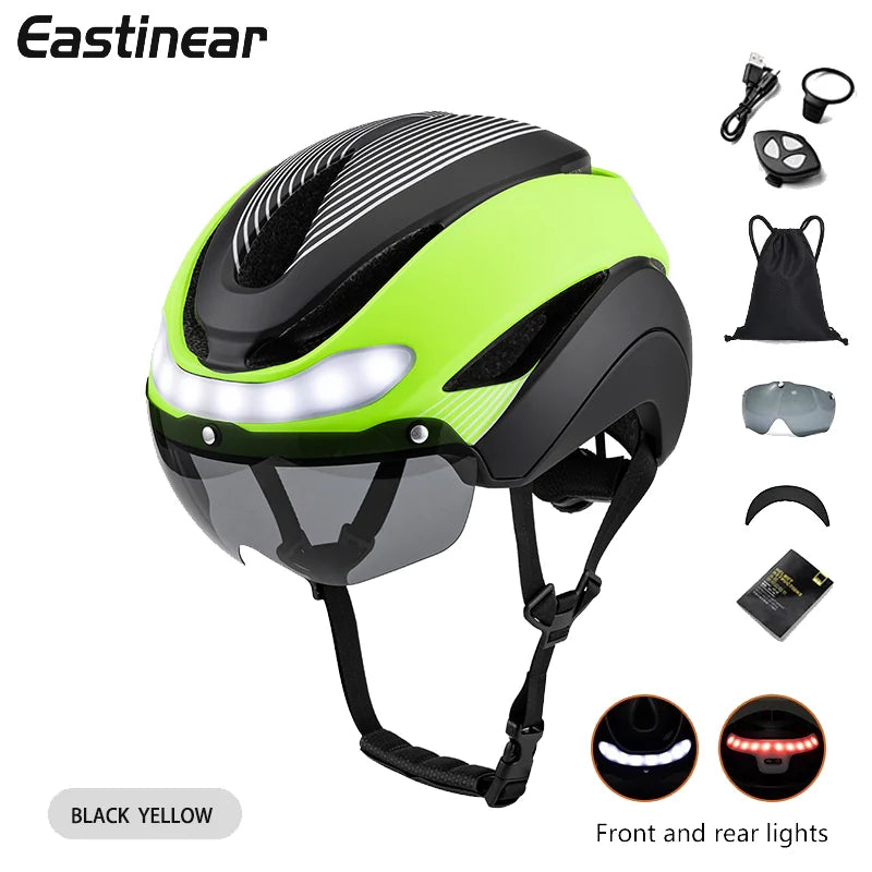 Eastinear LED Bicycle Helmet With Integrated Light For Road Cycling