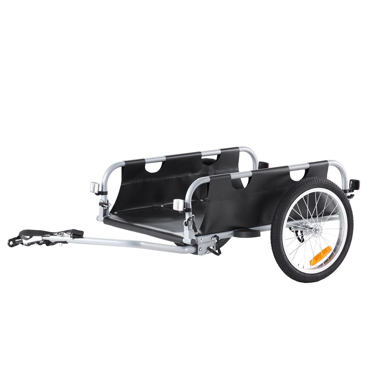SucceBuy 100lbs Bike Cargo Trailer Foldable Bicycle Wagon Storage Cart with 16" Wheels&Safe Reflectors Fits 22"-28" Bike Wheels