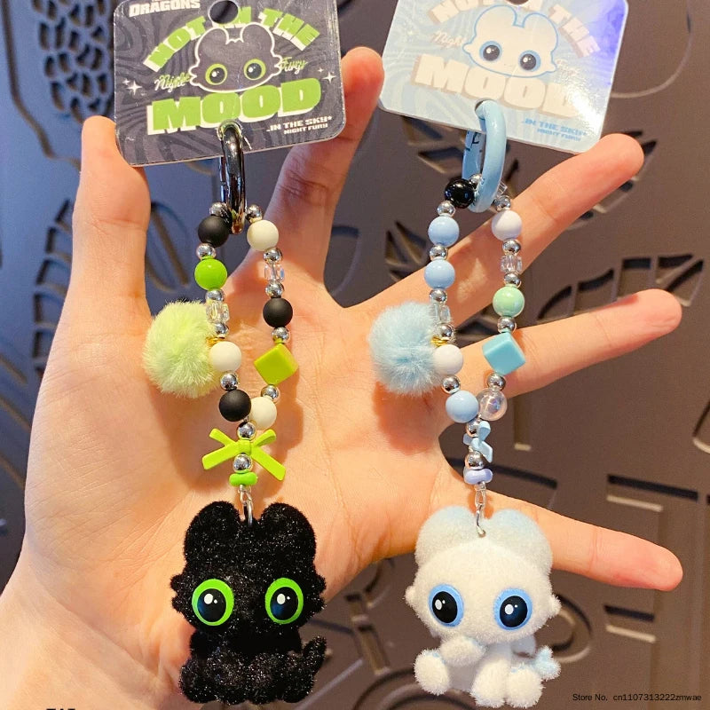 Original Genuine How To Train Your Dragon Plush Beaded Keychain Cute Toothless Doll Pendant Bag Hanging Ornament For Couples