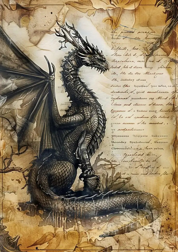 Fantasy Creatures Retro Art Magic Mythical Animal Elf Unicorn Fairy Dragon Canvas Poster Prints Wall Living Room Home Decor Gift