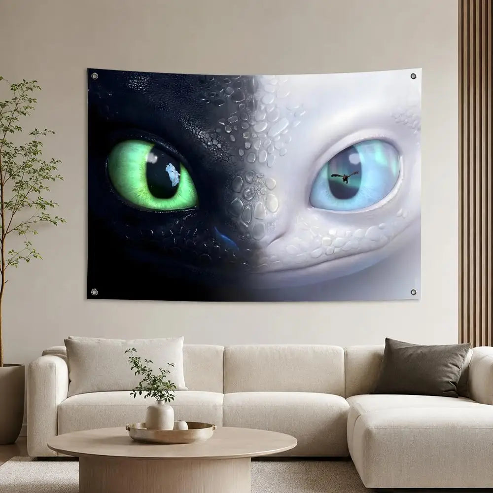 H-How to Train Your Dragon Flags Aesthetic Wall Tapestry Printed Wall Hanging Living Room Party Outdoor Decor