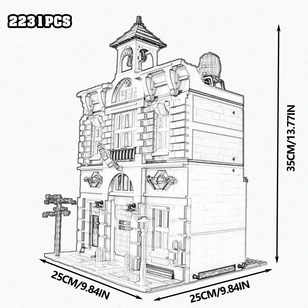 Creative Expert Street View Police Station Building Blocks Pet Store Model Assembly Sets Desk Decor Bricks Toys Gift For Adults