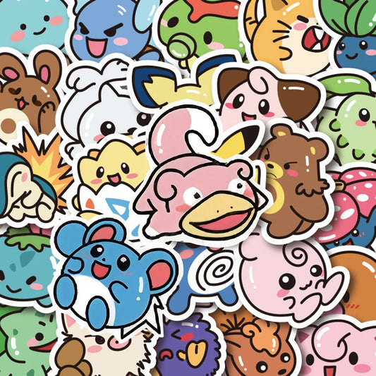 TAKARA TOMY Pokemon Kawaii Character Stickers for Laptops and Luggage