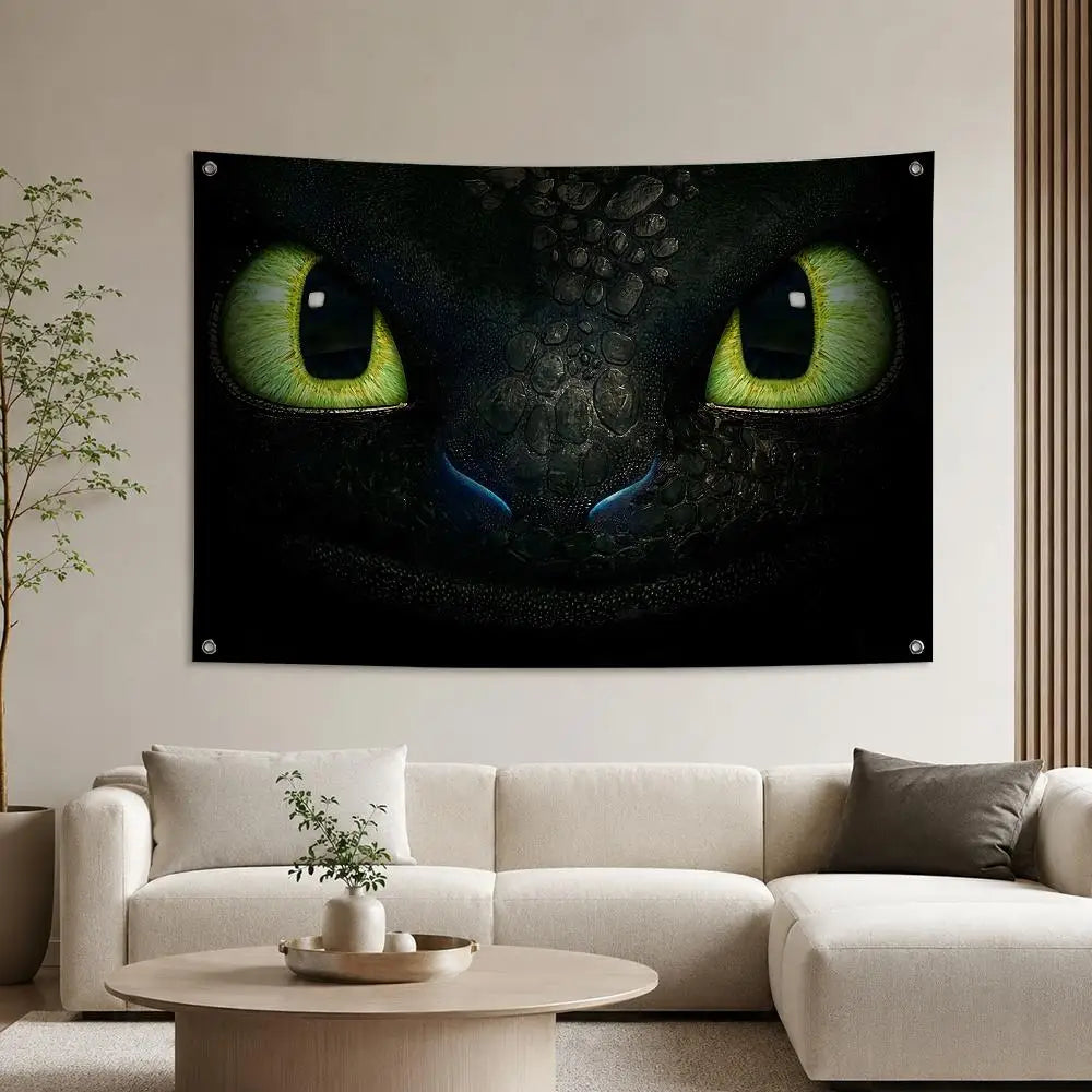 H-How to Train Your Dragon Flags Aesthetic Wall Tapestry Printed Wall Hanging Living Room Party Outdoor Decor