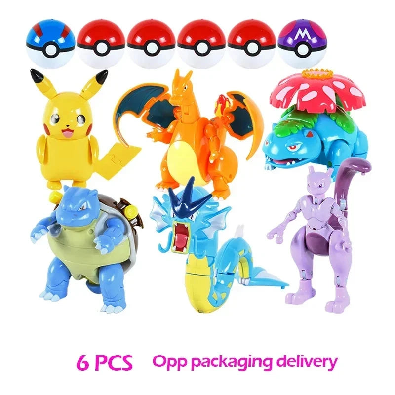 Zhuangchen Pokemon Figure Ball Set With Eevee Pikachu And Friends
