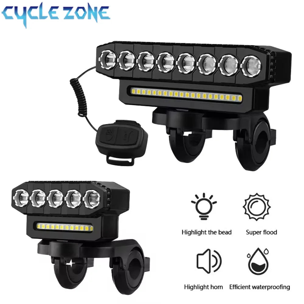 Cycle Zone USB Rechargeable Bicycle Headlight With 130dB Horn