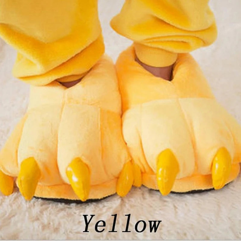 Plush Dinosaur Claw Indoor Slippers for Women and Men