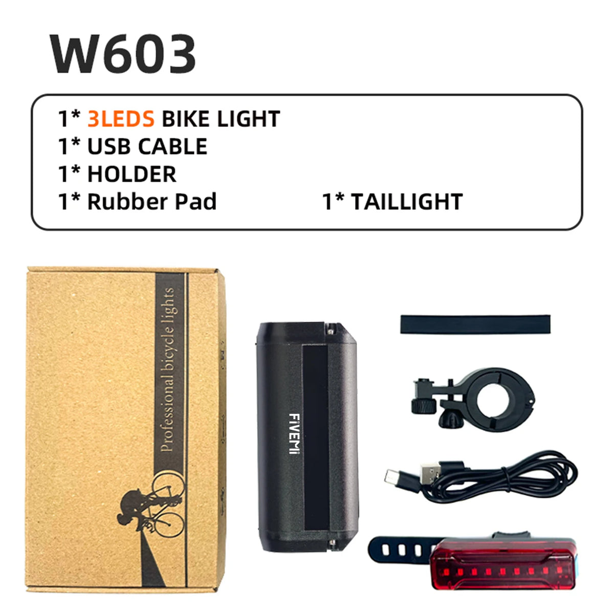 Fivemi USB Rechargeable Bicycle Headlight With Power Bank Function