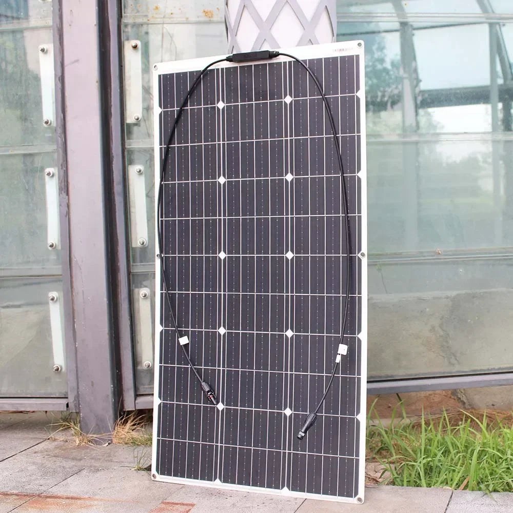 ASUNERGE 12V Flexible Monocrystalline Solar Panel Waterproof RV
