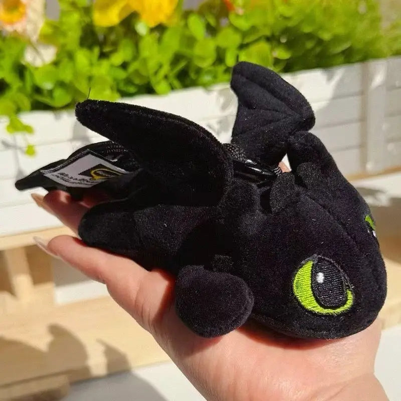2PCSDragon Taming Master Super Cute Toothless Plush Toy Doll Black and White Flying Dragon Backpack Pendant Decoration Doll Gift