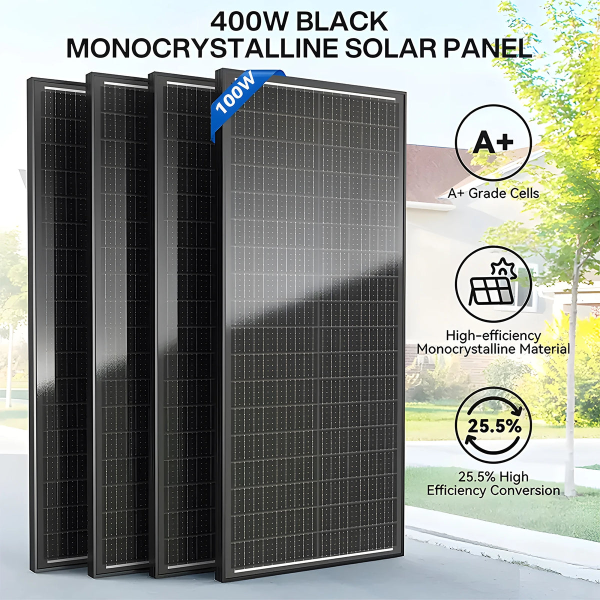 Rvpozwer Mono Solar Panel 24 Efficient Monocrystalline N Type 18BB