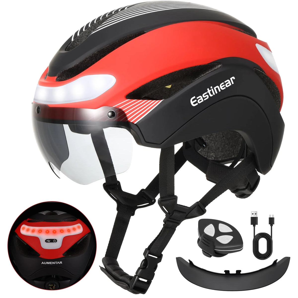 Eastinear LED Bicycle Helmet With Integrated Light For Road Cycling