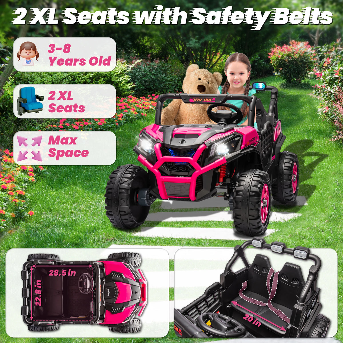 Joyracer 24V Two Seater Ride On Car With Remote Control