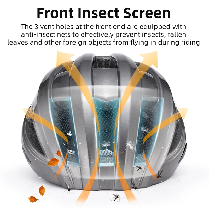 ROCKBROS Adult Cycling Helmet With Integrated Rear Warning Light