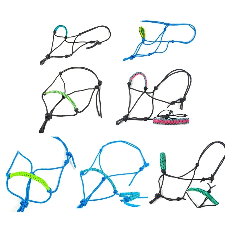 Adjustable Horse Rope Halter Durable Webbing Training Headstall