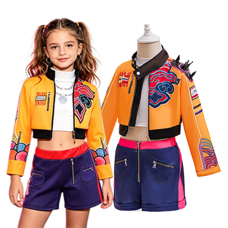 Girls Street Style Cosplay Outfit Kit With Jacket And Shorts