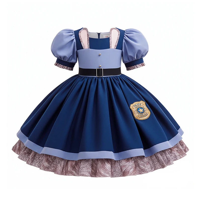 Girls Rabbit Police Officer Costume Dress for Halloween Cosplay Parties