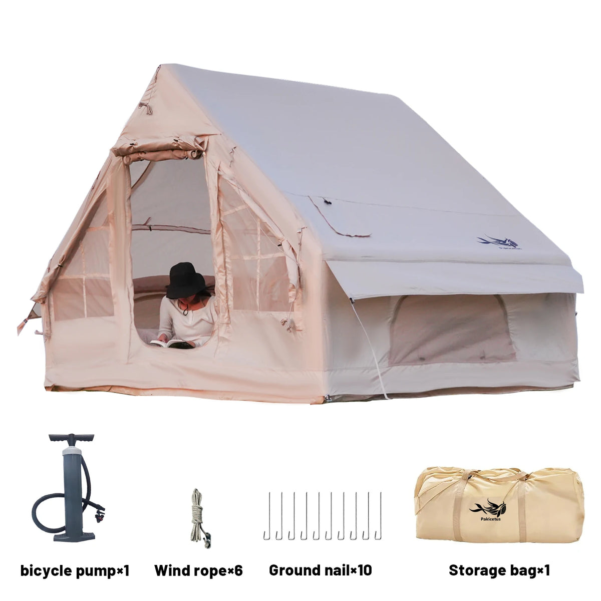 Pakicetus Inflatable Camping Tents For 4 To 8 Persons