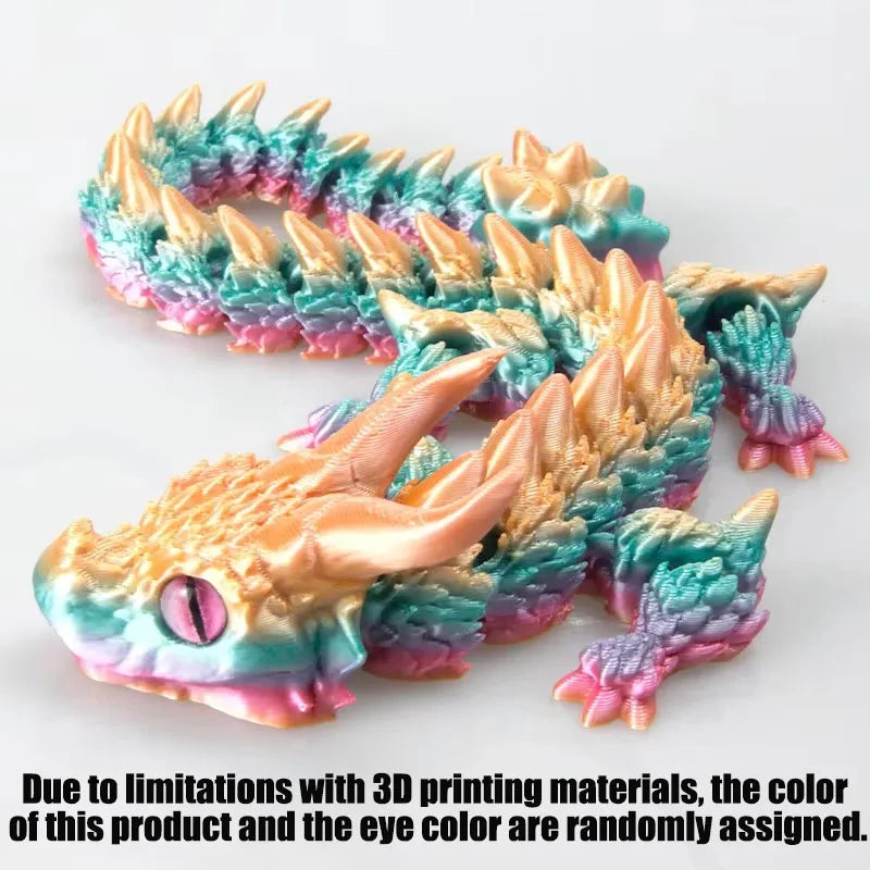 3D Printed Magic Dragon Movable Joint Fidget Toy Rotatable Articulated Office Desktop Ornament Adults Kid Toy Crafts Gift
