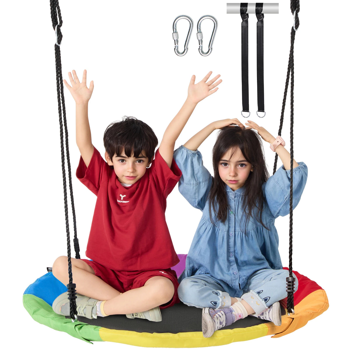 SucceBuy Tree Swing Saucer Swing Outdoor Family Fun
