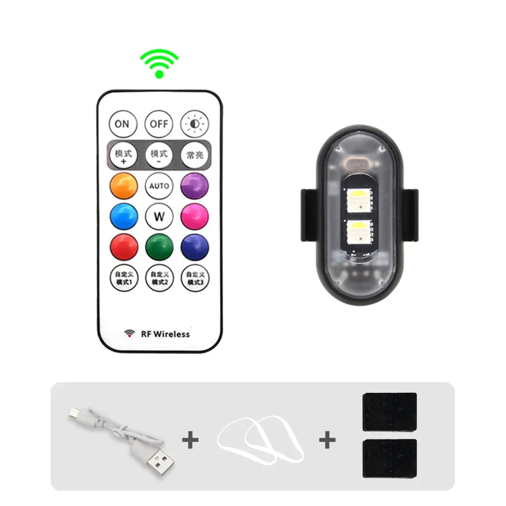 Wireless LED Strobe Warning Lights for Scooters Bikes and Aircraft