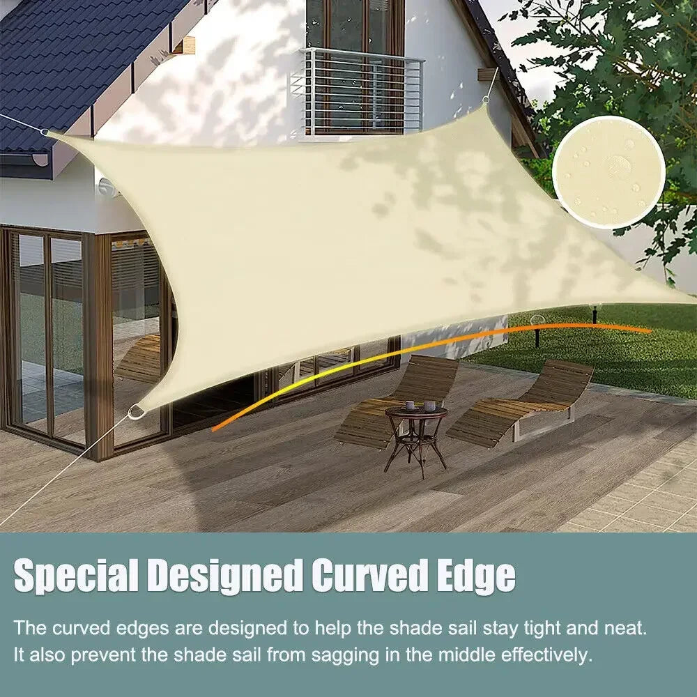 Waterproof UV Protection Shade Sail For Patio Garden Camping