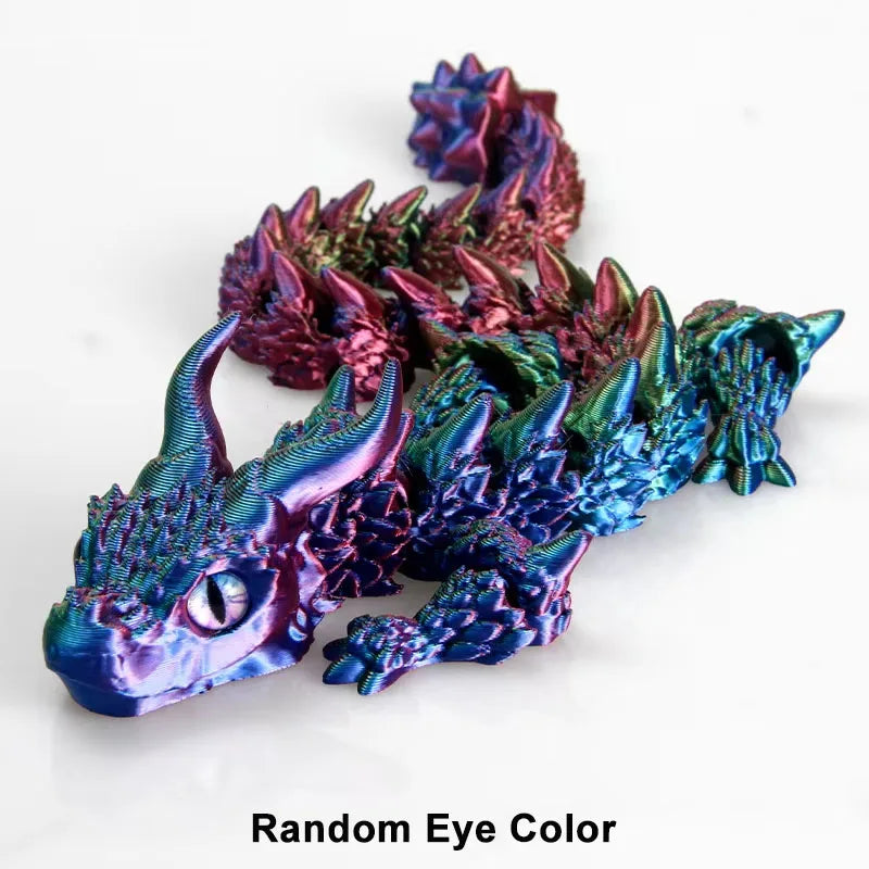 3D Printed Magic Dragon Movable Joint Fidget Toy Rotatable Articulated Office Desktop Ornament Adults Kid Toy Crafts Gift
