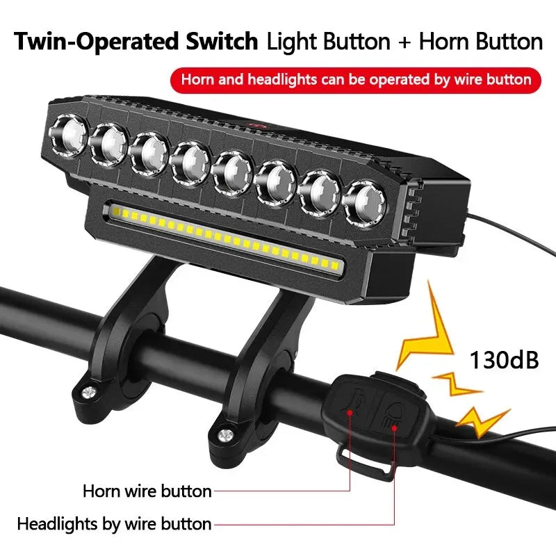 Cycle Zone USB Rechargeable Bicycle Headlight With 130dB Horn