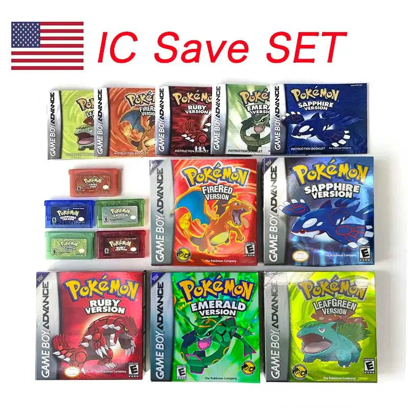 Keeppley Pokemon Emerald Sapphire Ruby FireRed LeafGreen GBA Cartridge