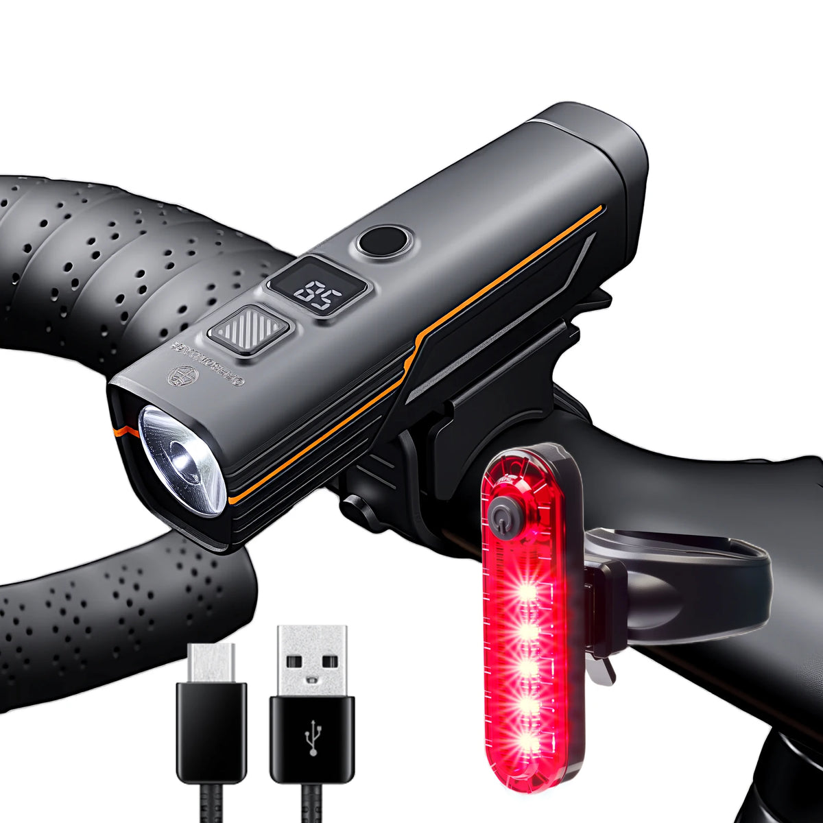 OFFBONDAGE USB Rechargeable LED Bicycle Headlight With Intelligent Sensing
