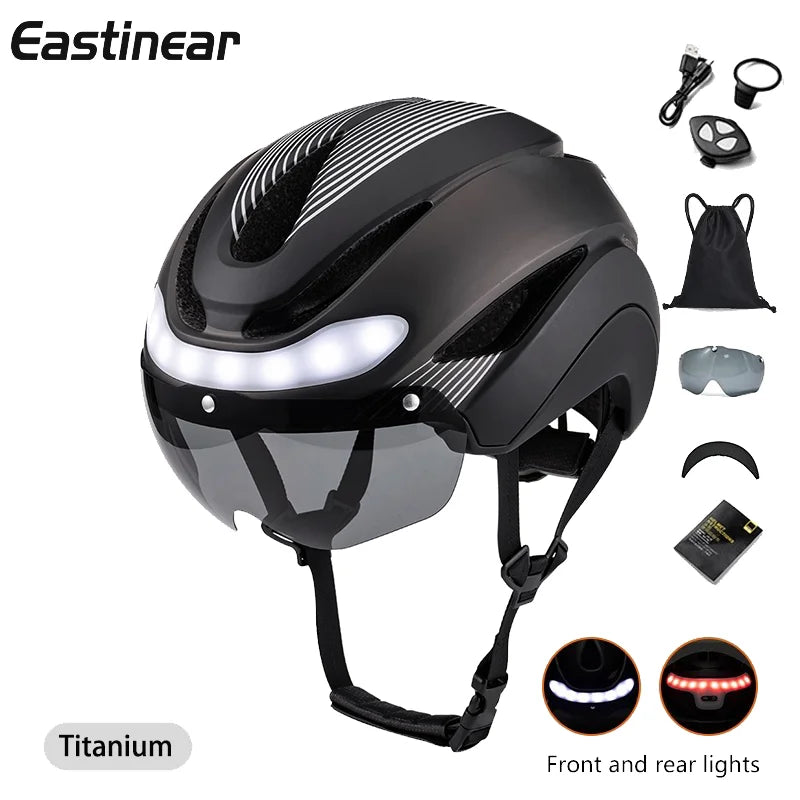 Eastinear LED Bicycle Helmet With Integrated Light For Road Cycling