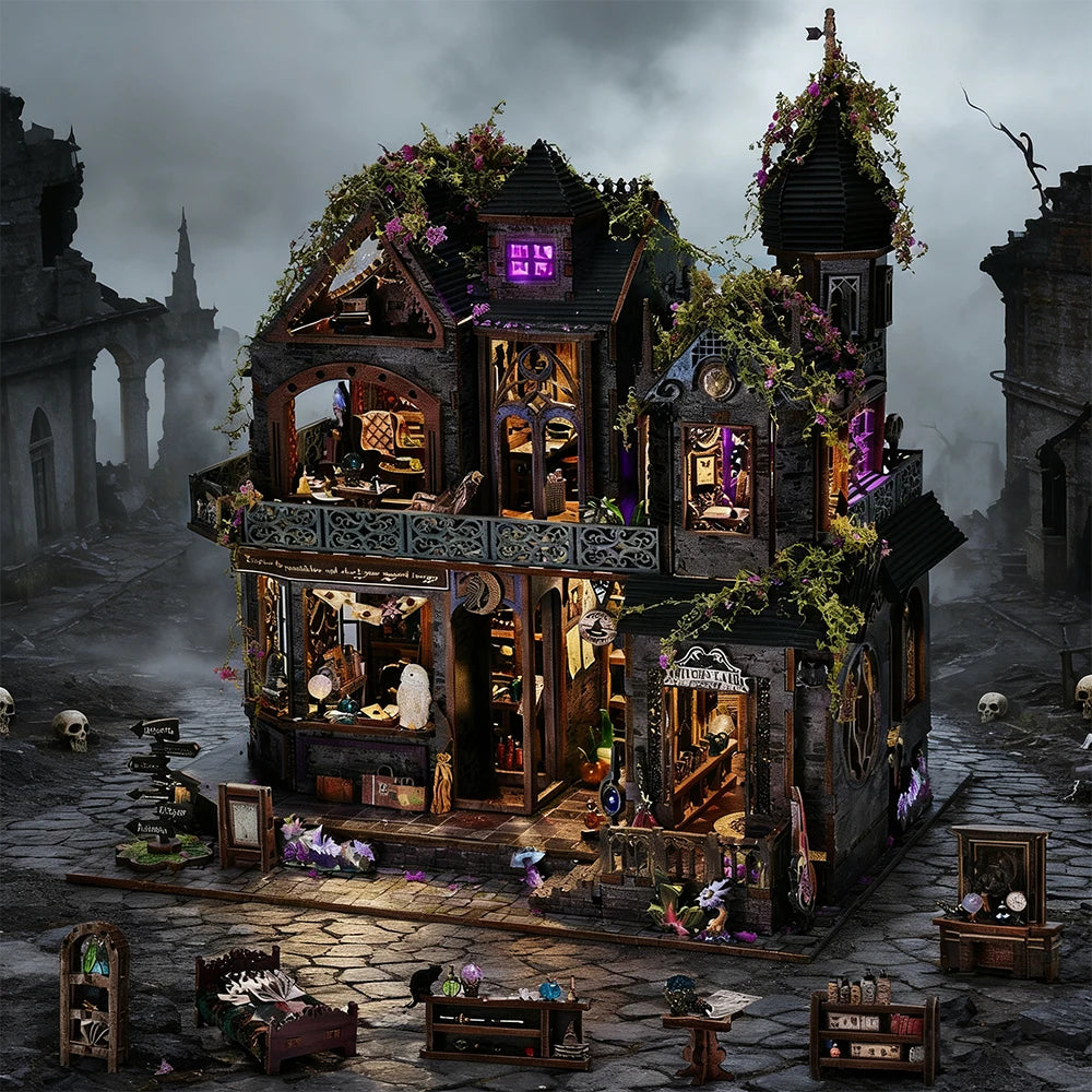 Magic Castle Wooden Book Nook Kit With Light And Music